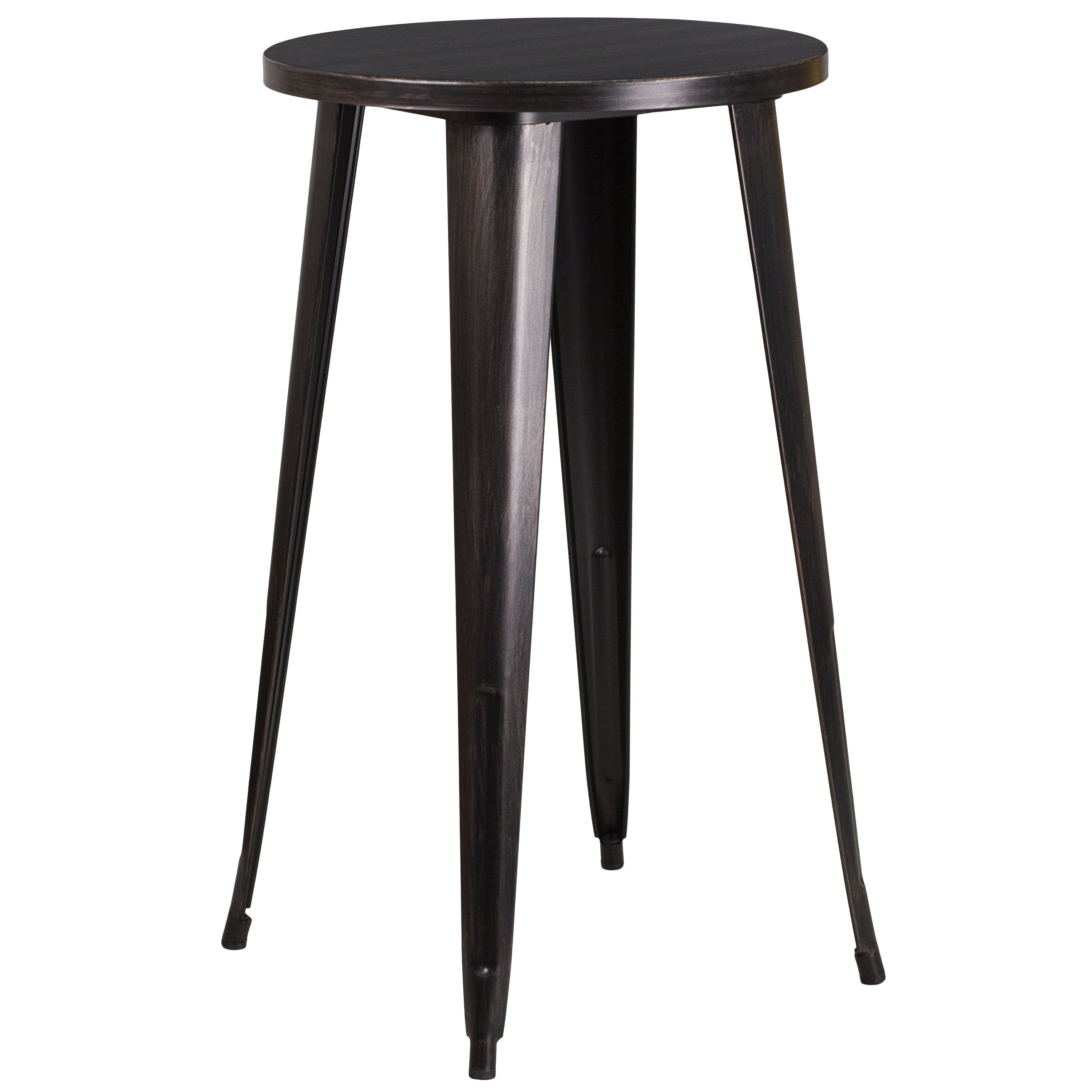 24'' Round Metal Indoor-Outdoor Bar Height Table