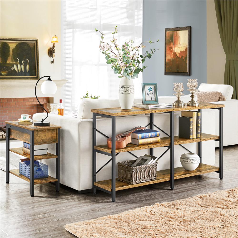 River Street Designs 55inch 3-Tier Industrial Console Table， Multiple Colors