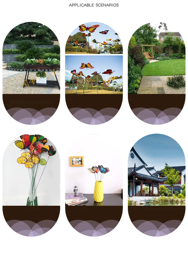 Good Quality 3D butterfly garden stakes waterproof decoration home creative vase decoration garden butterfly wholesale