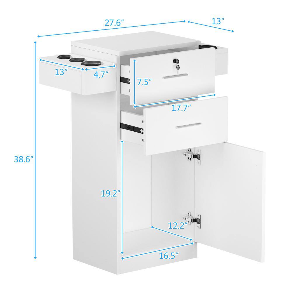 Winado Beauty White Salon Storage Cabinet for Hair Stylist 835112418104