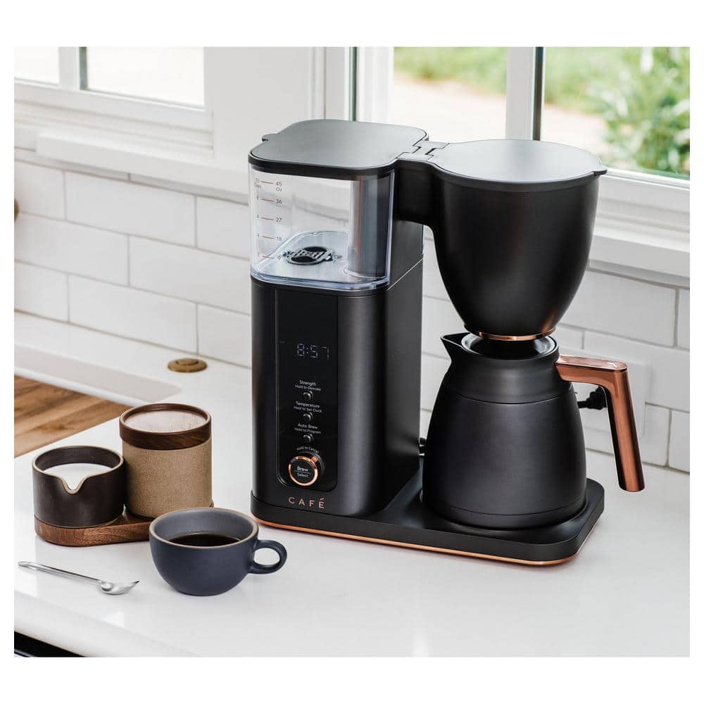 Cafe C7CDAAS3PD3 10 Cup Matte Black Specialty Drip Coffee Maker with Insulated Thermal Carafe， and WiFi connected