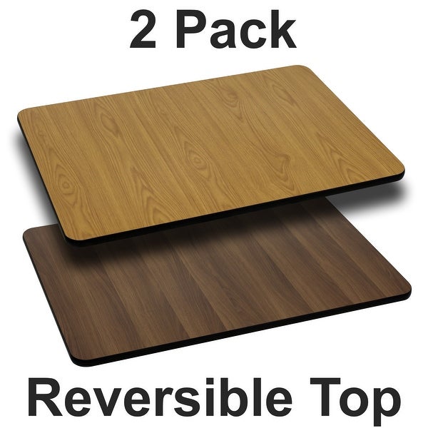 2 Pack 30'' x 42'' Rectangular Table Top with Reversible Laminate Top