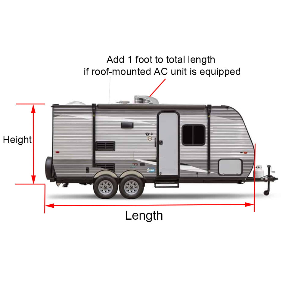 GEARFLAG Travel Trailer RV Cover 4 Layers top Fits 17'-19' Reinforced windproof side-straps Anti-UV water-resistance heavy duty for Trailer RV