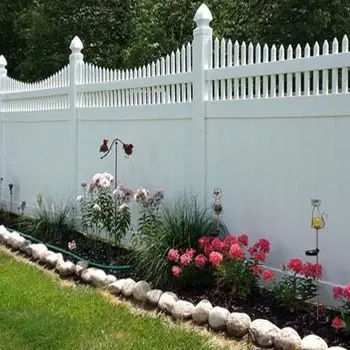 Anti climb fence pvc vinyl privacy with top picket fence panels outdoor