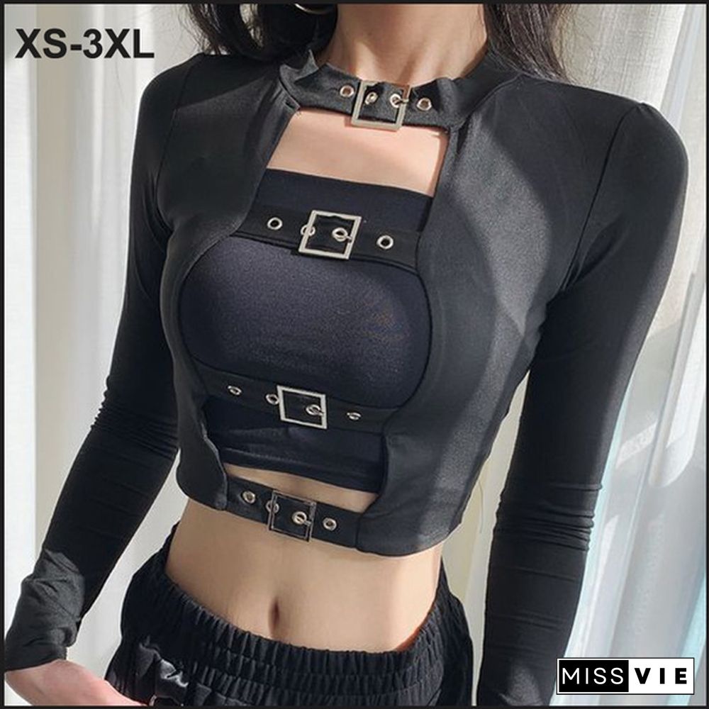 Women Sexy Black Hollow Out Bandage Crop Top T Shirts Cropped Blusas Halter Tank Tops