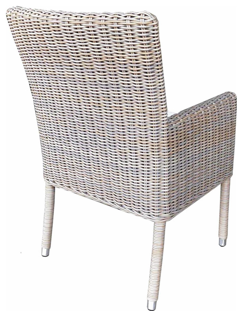 Dining Arm Chair PADMAS PLANTATION BOCA Aluminum Kubu Wicker Rattan   Tropical   Dining Chairs   by EuroLuxHome  Houzz