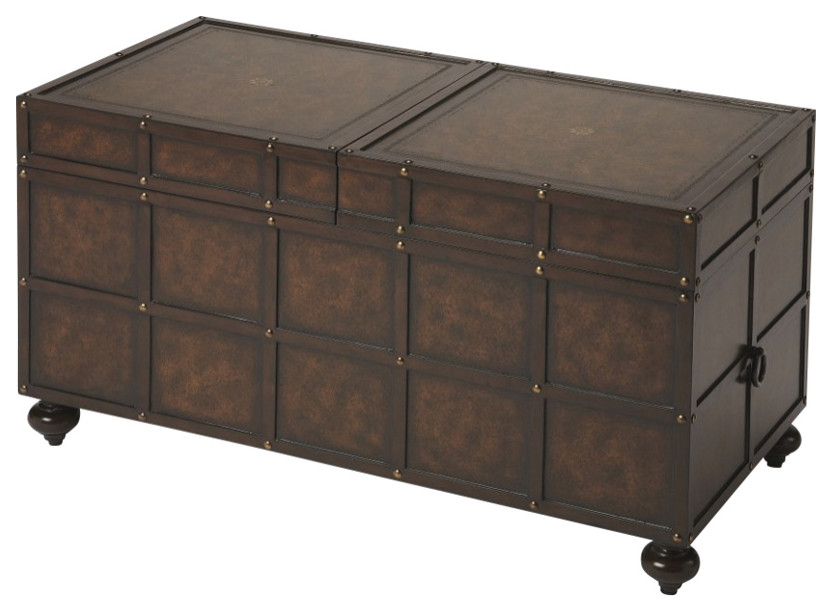 Faux Leather Storage Coffee Table   Traditional   Coffee Tables   by HomeRoots  Houzz