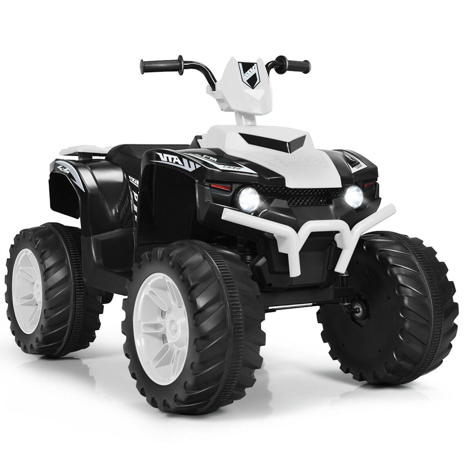 Costzon Kids ATV, 12V Battery Powered Electric Vehicle w/ LED Lights, High & Low Speed