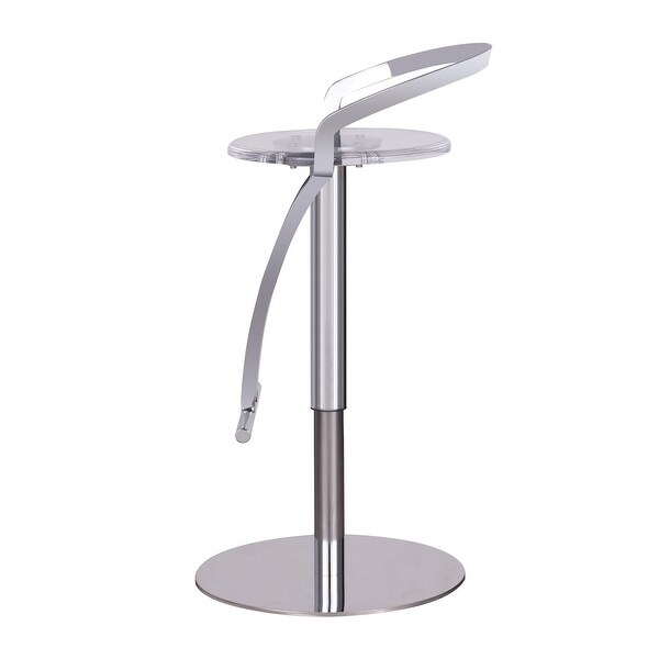 Somette Adjustable Stool with Acrylic Seat and Chrome Finish