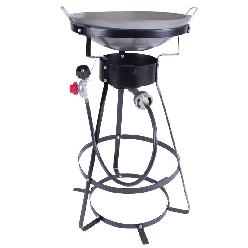 Outdoor  Propane Burner  Stock Stainless Steel Wok For Camping With Accessory