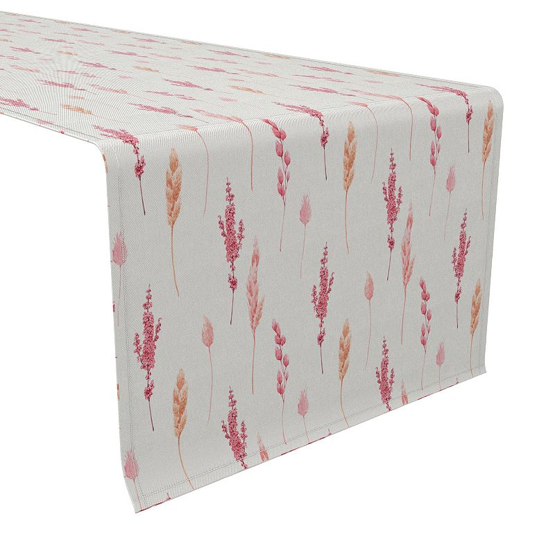 Table Runner， 100% Cotton， 16x72， Pink Botanicals