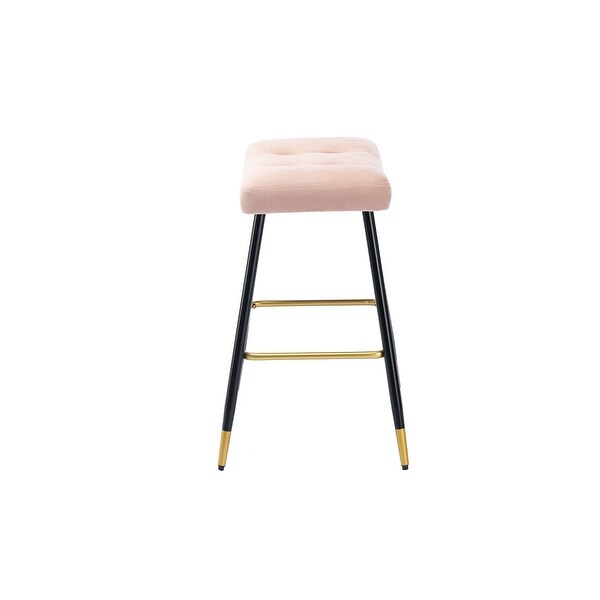 Vintage Stool No Backless Counter Height， Metal Frame is Sturdy and Stable，Sponge Foam Seat Cushion for Bar and Restaurant