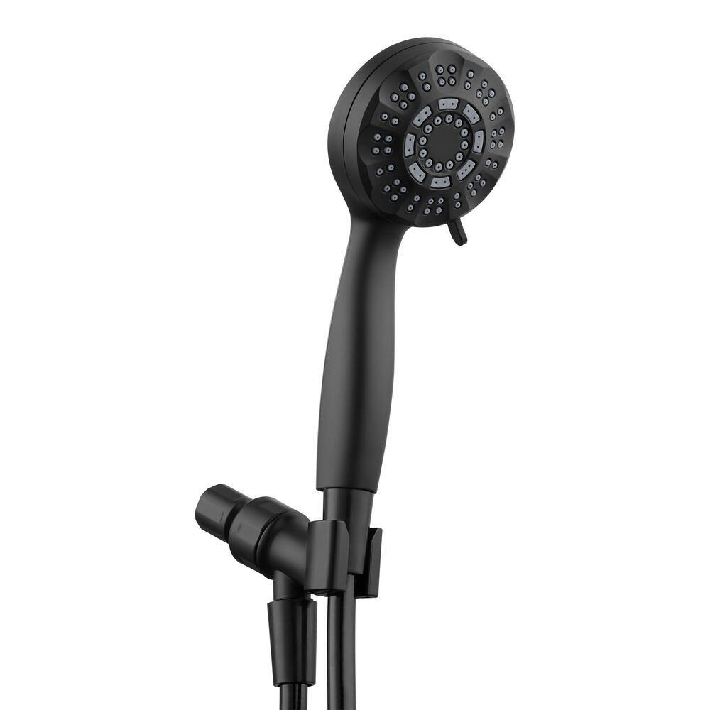 Glacier Bay 6-Spray Patterns with 1.8 GPM 3.6 in. Wall Mount Handheld Shower Head in Matte Black HD58303-3810H