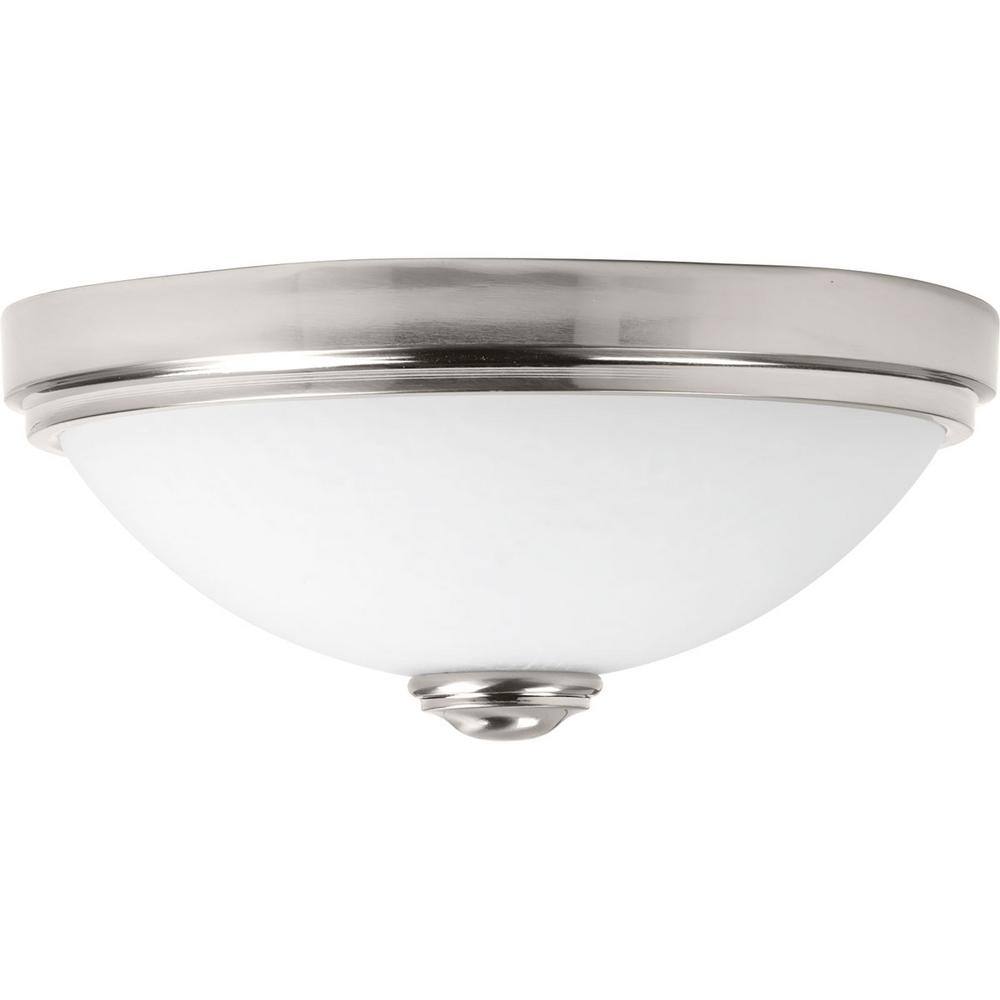 Progress Lighting 13 in. Linen Collection 21 -Watt Brushed Nickel Integrated LED Flush Mount P350006-009-30