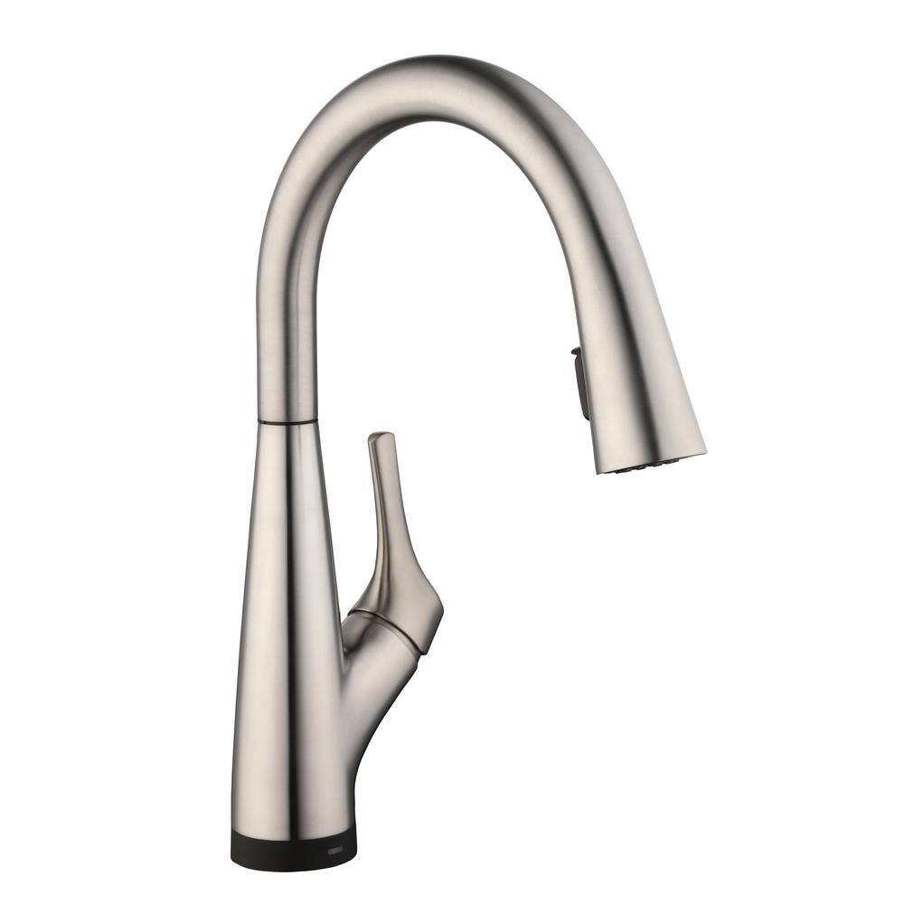 Glacier Bay Eagleton Single-Handle Pull-Down Sprayer Kitchen Faucet With Filtration in Stainless Steel HD67540-1008D2