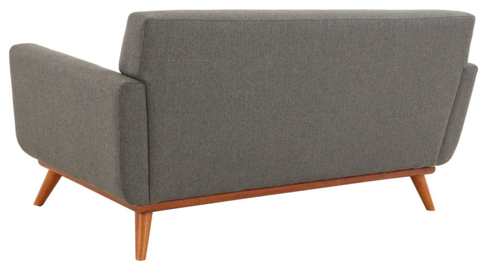 Safavieh Couture Opal Linen Tufted Loveseat   Midcentury   Loveseats   by Safavieh  Houzz