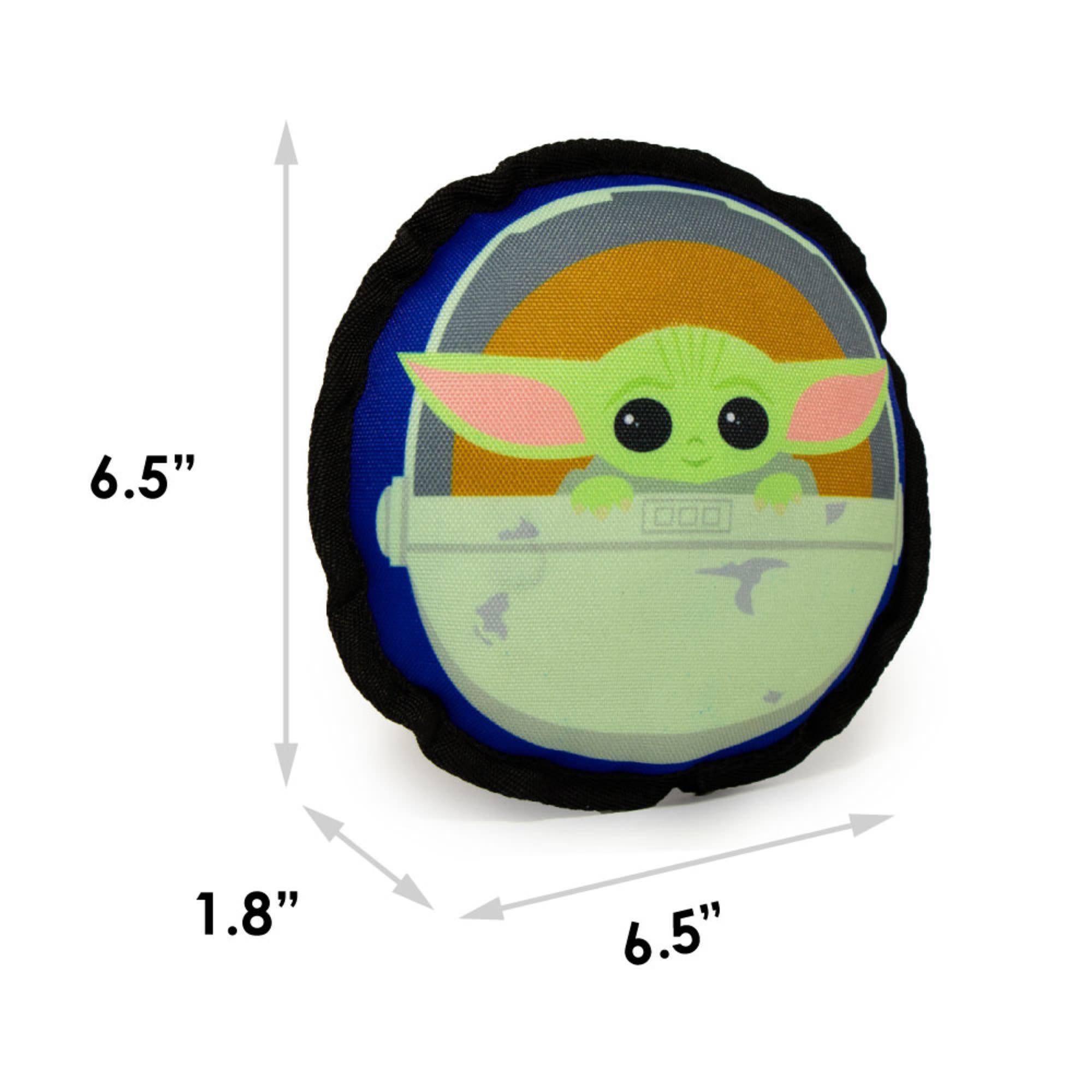 Buckle-Down Blue Star Wars Ballistic The Mandalorian Child Chibi Carriage Pod Pose Squeaker Dog Toy， Small