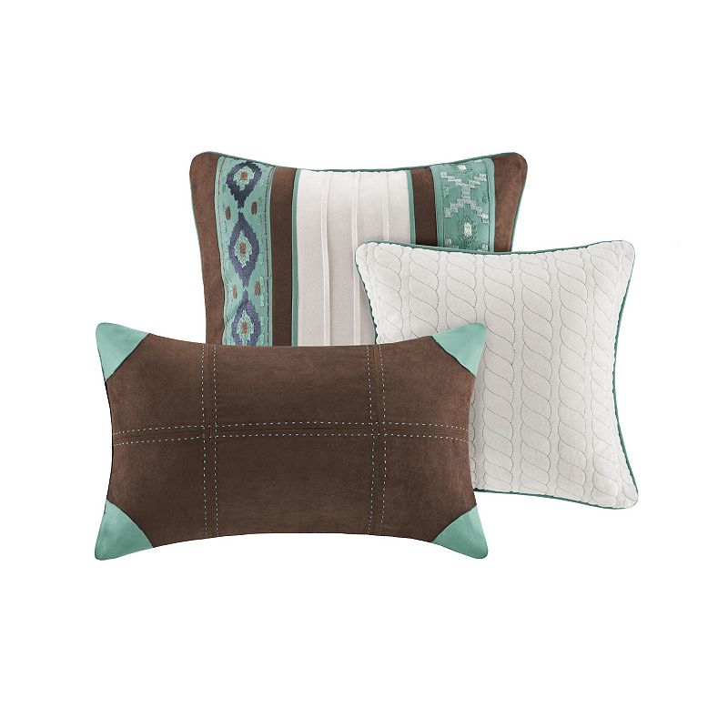 Madison Park 6-Piece Harley Quilt Set with Shams and Throw Pillows