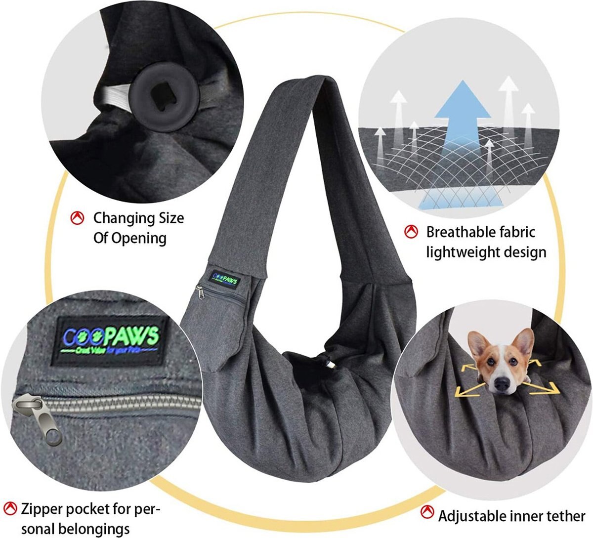 Jespet GooPaws Comfy Dog and Cat Sling