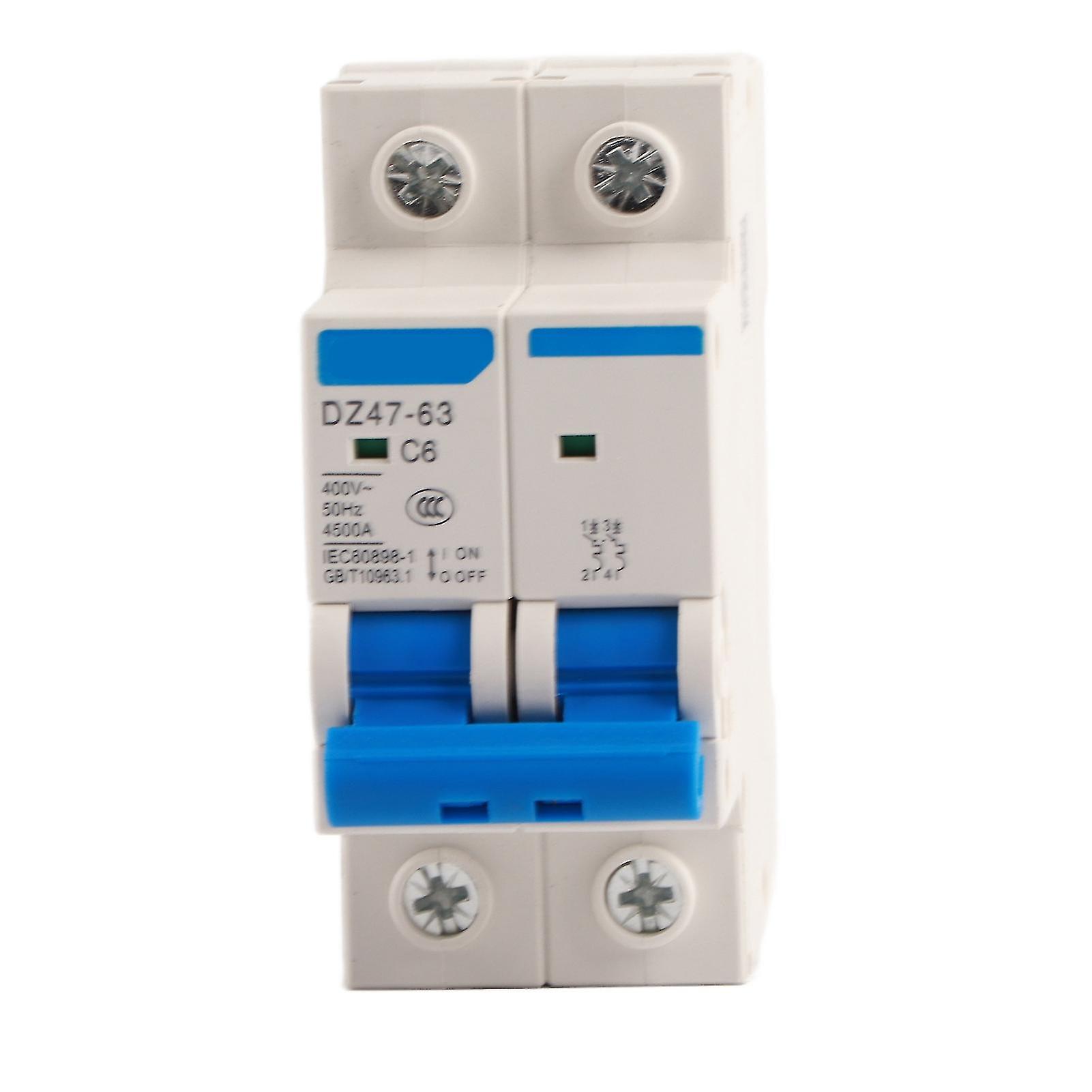 DZ47-63 2 P Mini Circuit Breaker Cutout Switch Breaker 400VAC（6A）