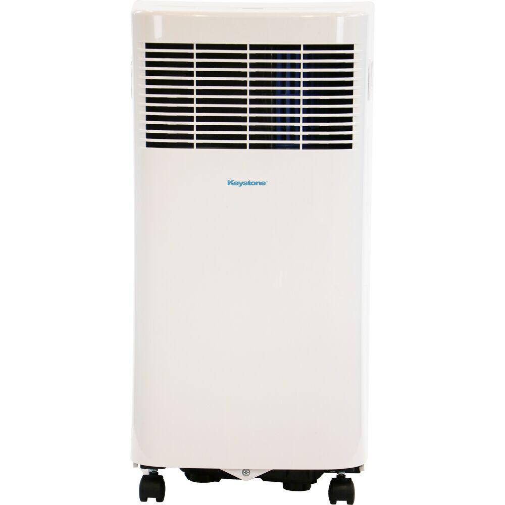 Keystone 9000 BTU (ASHRAE) 5000 BTU (DOE) Portable Air Conditioner w Remote 200 Sq.Ft. LED Display Timer Wheels in in White KSTAP05PHA