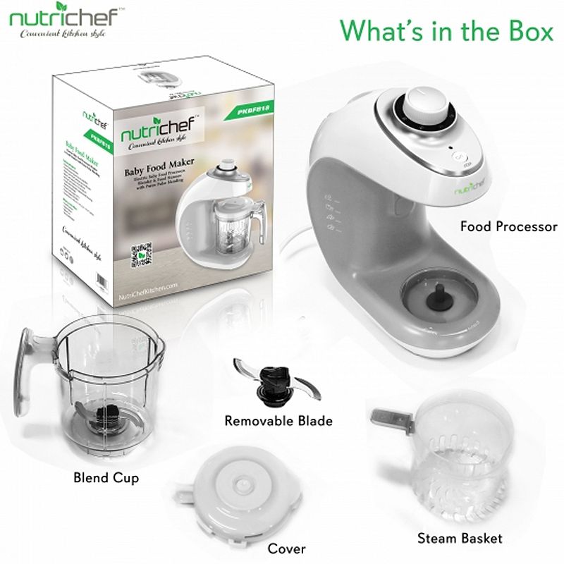 NutriChef Electric Baby Food Maker Puree Food Processor， Blender， and Steamer