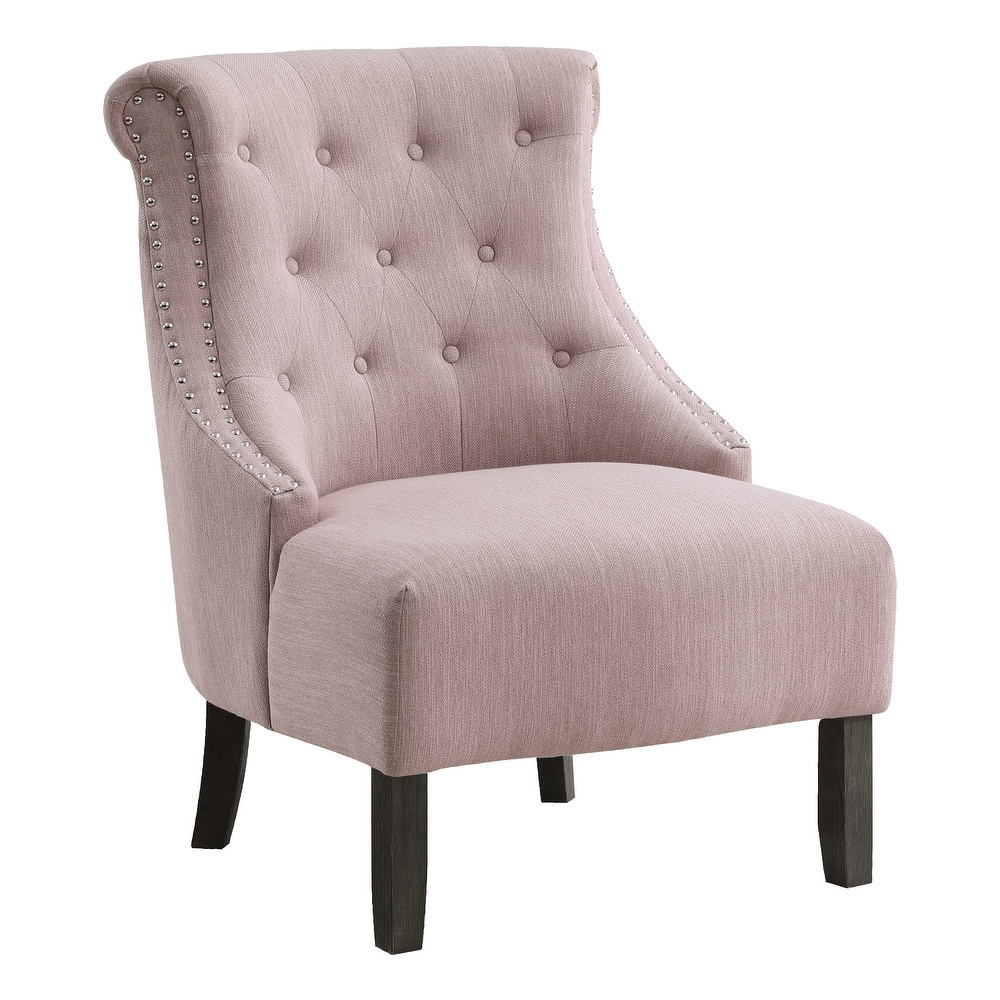 Evelyn Tufted Chair with Grey Wash Legs