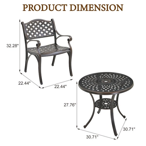 5Piece Cast Aluminum Patio Dining Set