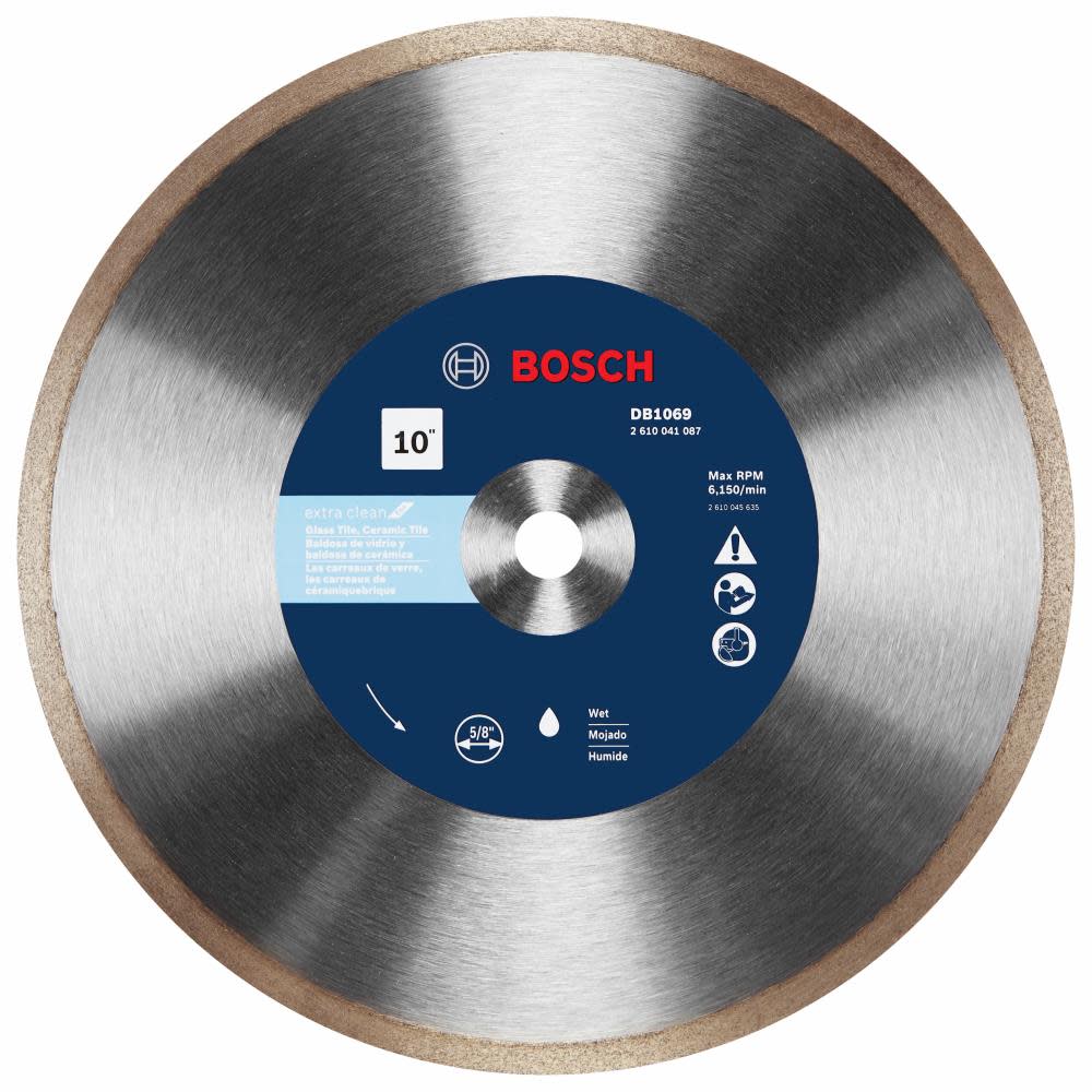 Bosch 10 In. Rapido Premium Continuous Rim Diamond Blade for Glass Tile DB1069 from Bosch