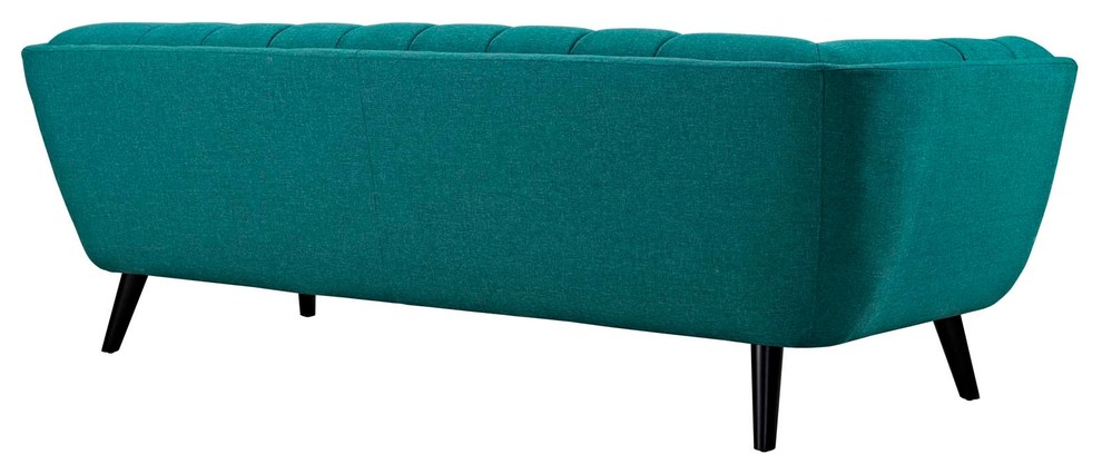 Bestow 2 Piece Upholstered Sofa and Loveseat Set  Teal   Midcentury   Living Room Furniture Sets   by Homesquare  Houzz