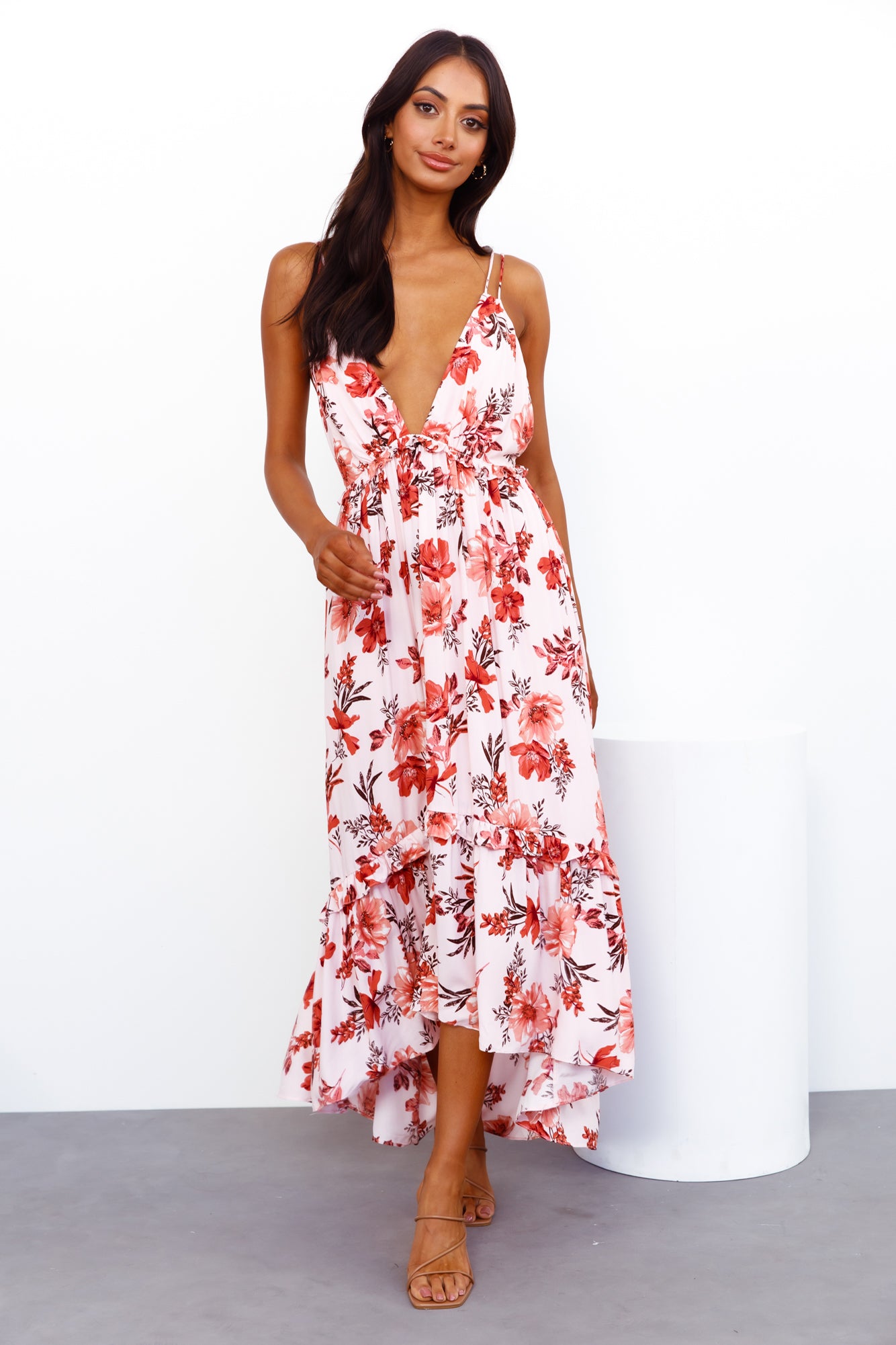 Brunchin Only Midi Dress Pink