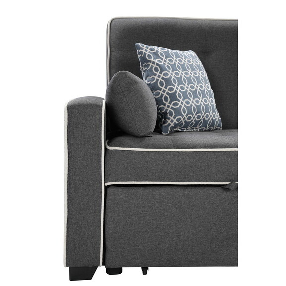 Austin Modern Gray Fabric Sleeper Sofa with 2 USB ...