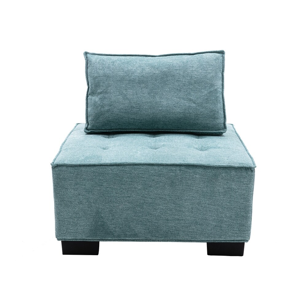 Accent Sofa Couches Living Room Sofa with Solid Wood Legs Teal