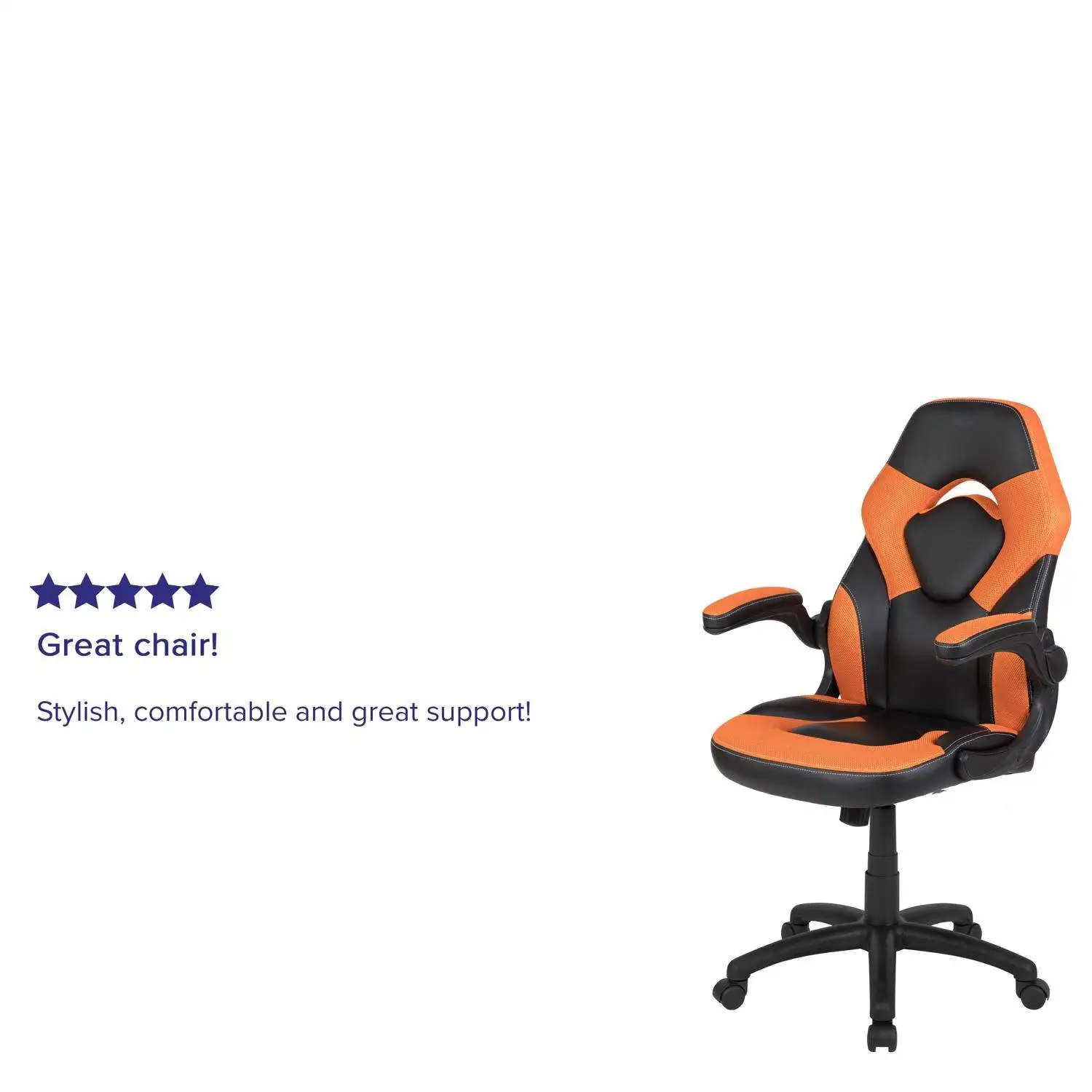 X10 Orange Leather/Mesh Office Chair