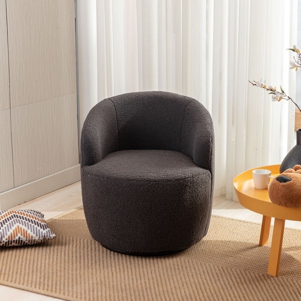 Teddy Fabric Swivel Accent Armchair Barrel Chair