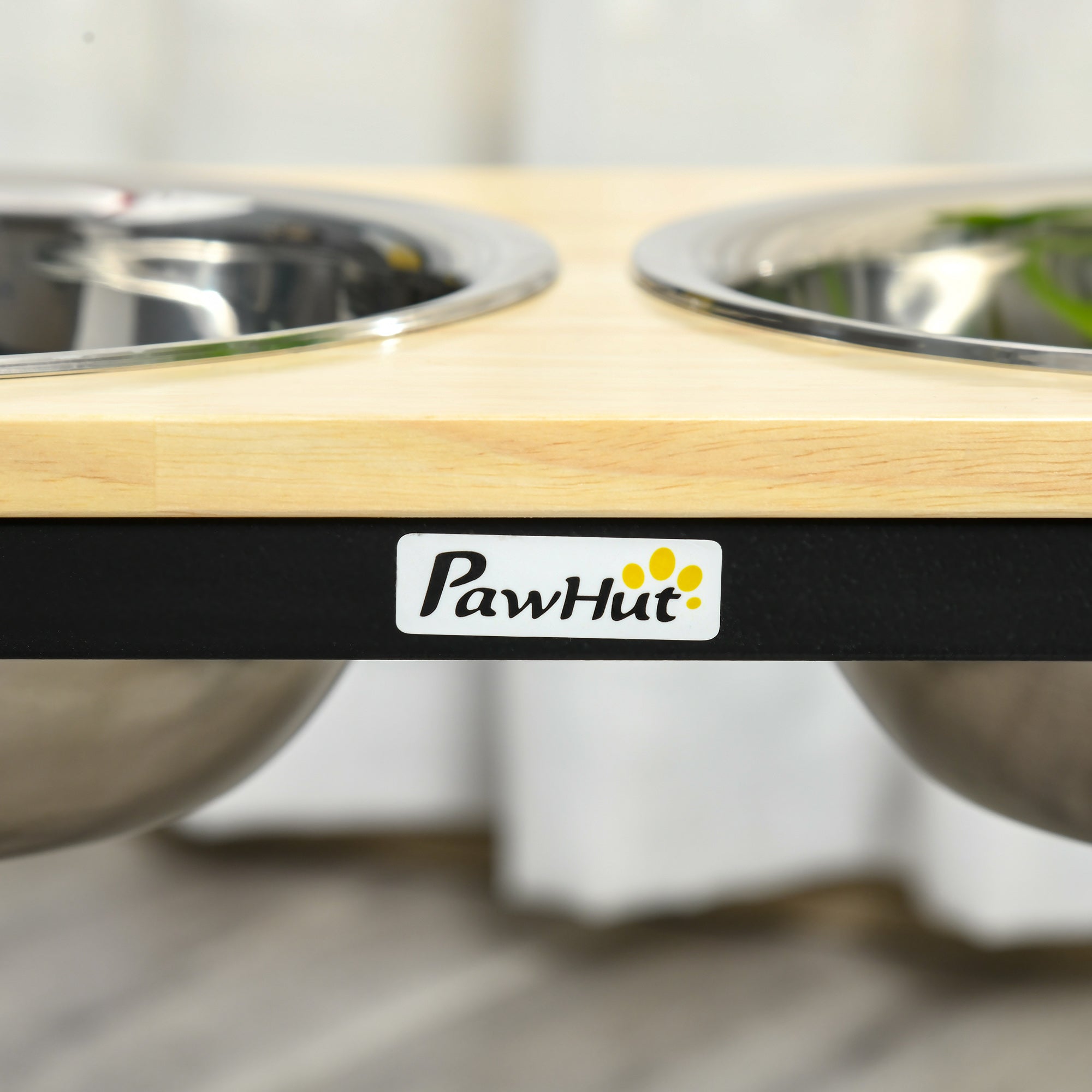 PawHut Elevated Dog Bowls Stand Raised Pet Feeder with Stainless Steel Bowls