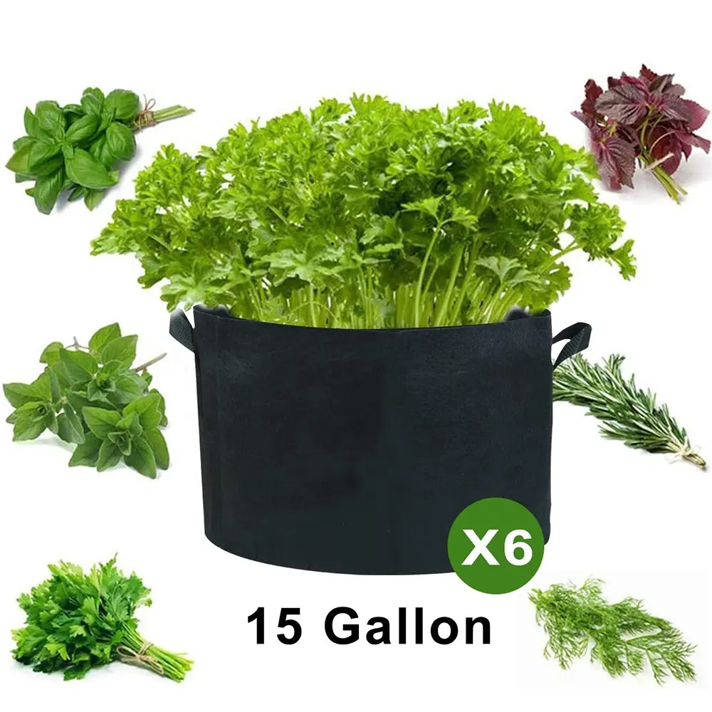 Felt Biodegradable plants manufacturing fabric flower pots 3 5 7 10 15 gallon grow bag potting bags non woven bag 30l pot