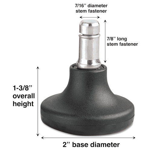 Master Caster Low Profile Bell Glides， Grip Ring Type B Stem， 2