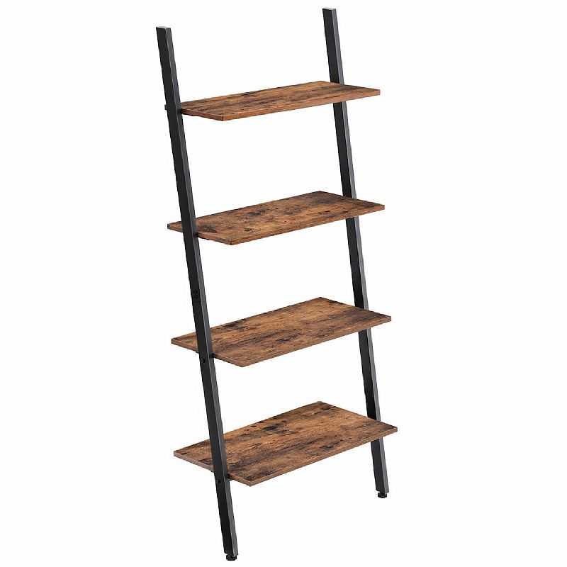 Industrial 4 Tiers Leaning Ladder Storage Shelf