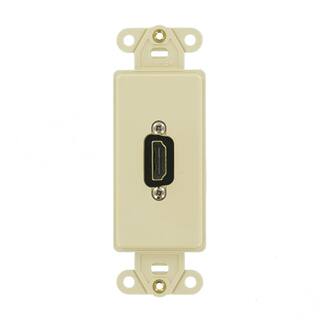 Leviton Decora Insert with QuickPort HDMI Feedthrough Connector Ivory 41647-I