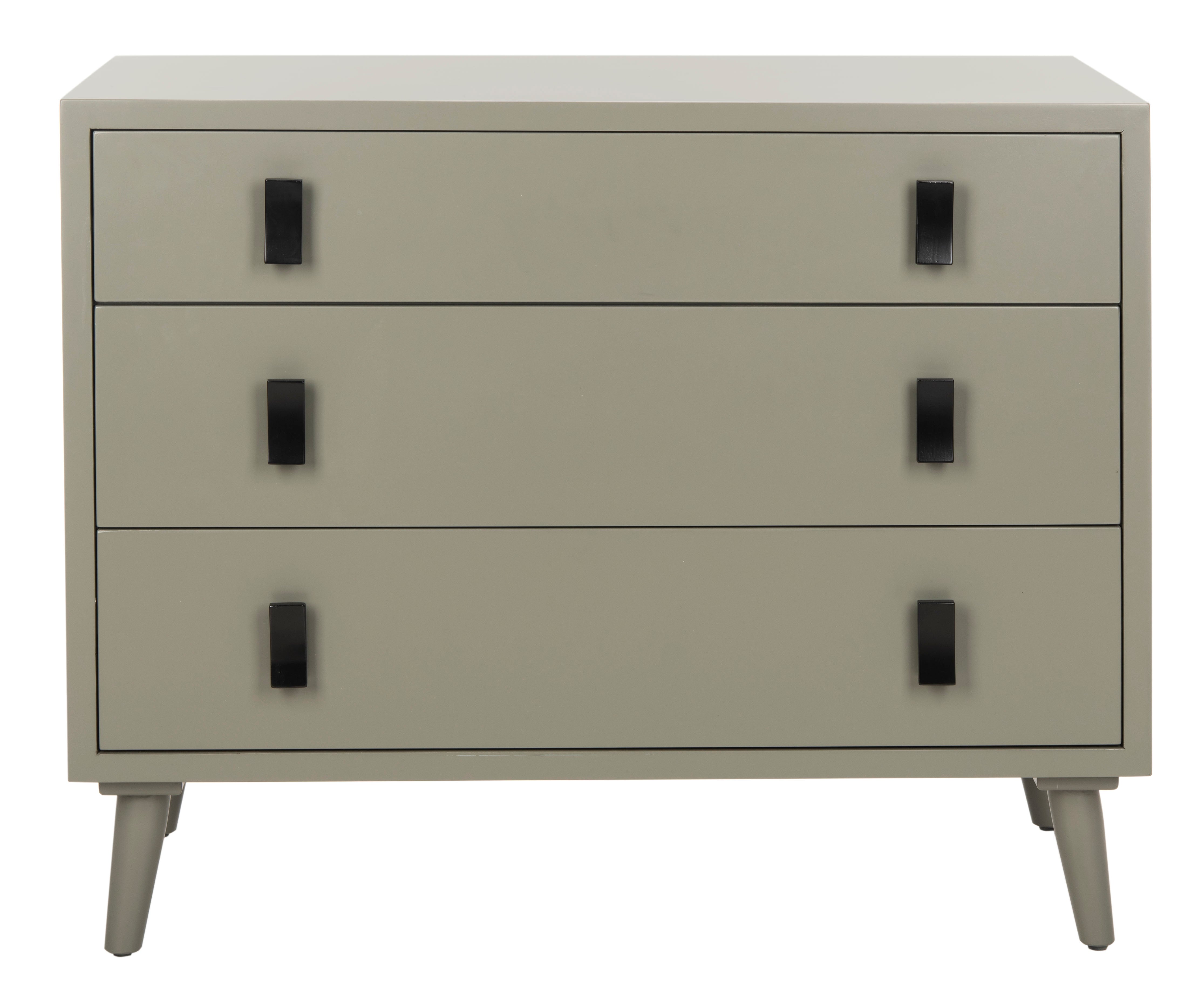 SAFAVIEH Blaize 3-Drawer Chest Dark Grey / Black