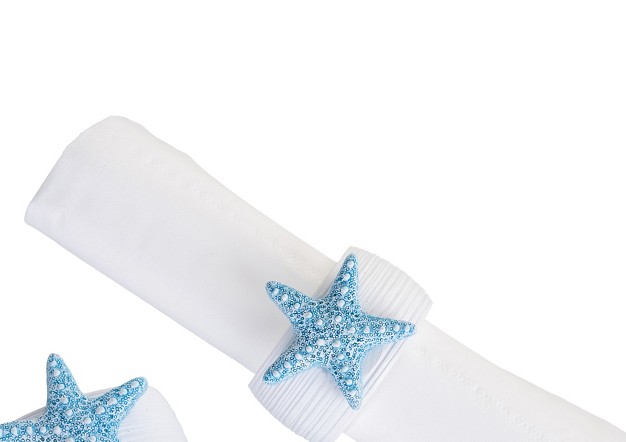 C amp f Home Blue Sea Star Napkin Ring S 4