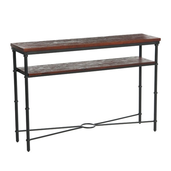 Saratoga Rustic Solid Wood and Iron Console Table