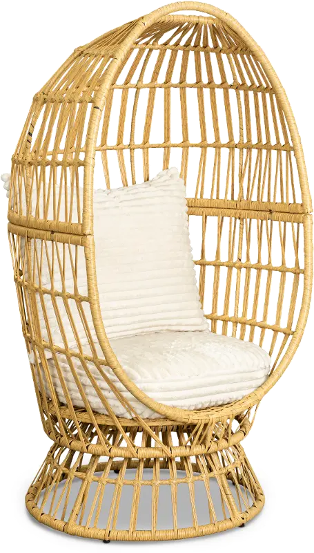 Kiersten Tan Resin Wicker Look Swivel Accent Chair