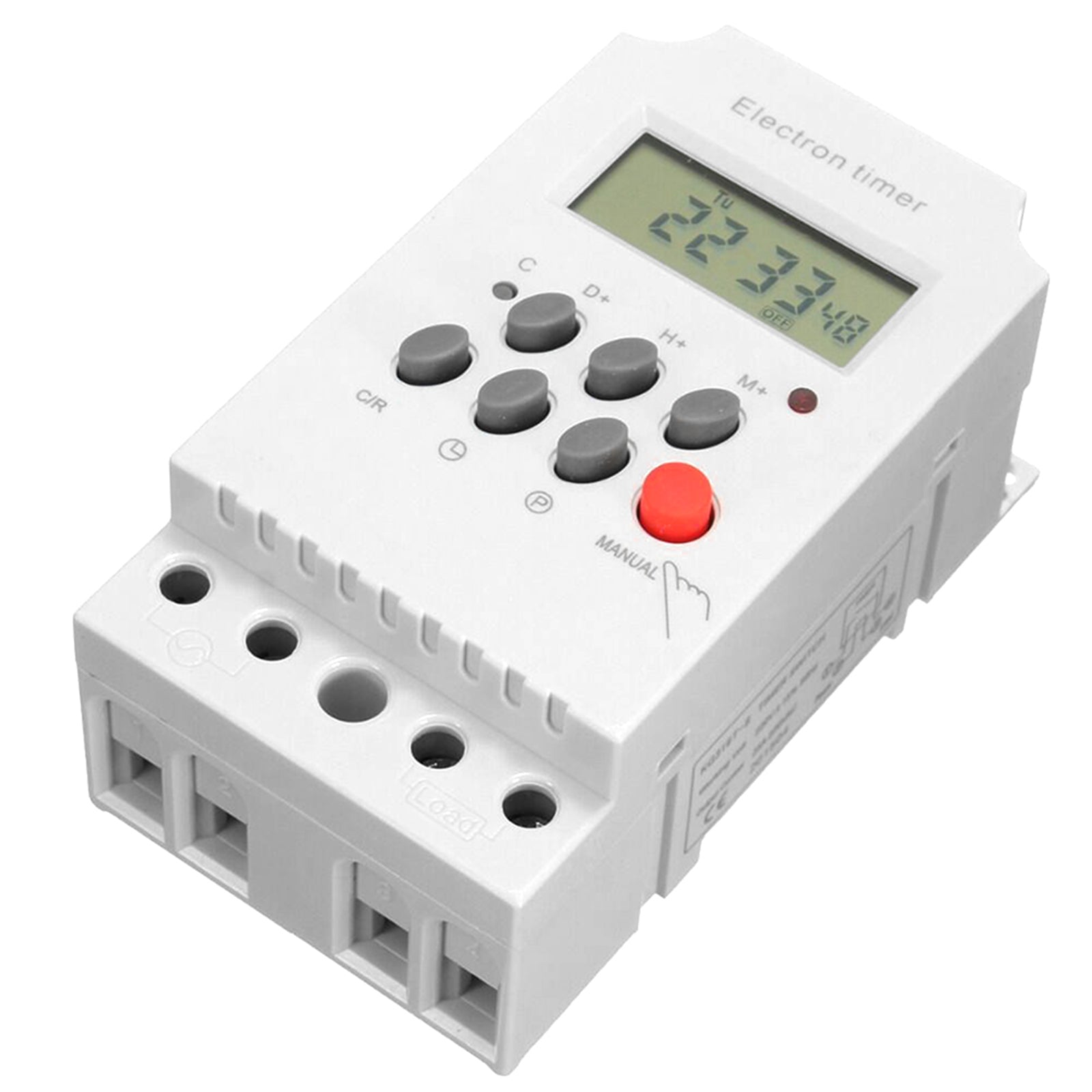 Tomshine AC 25A Digital Programmable Timer Din Rail Electronic Timer Time Switch Controller with LCD Display