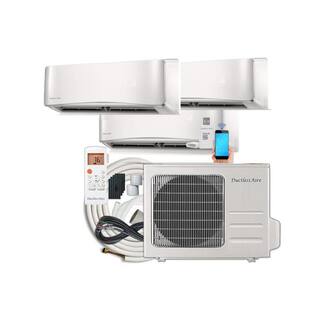 DuctlessAire 21 SEER 27 000 BTU 2.25 Ton 3-Zone Ductless Mini Split Air Conditioner with Heat Pump - 230-Volt60Hz DA27-9-9-9