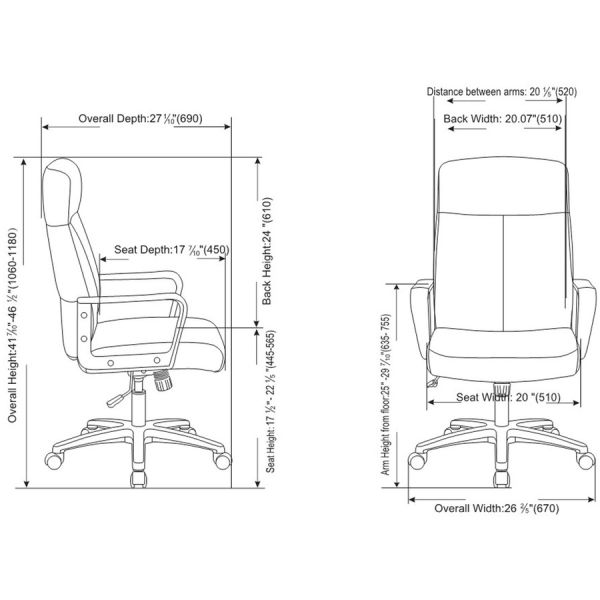 Lorell High-Back Bonded Leather Chair