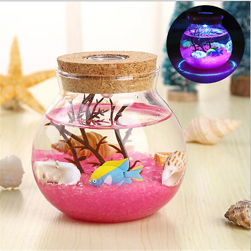 Novelty Rgb Led Night Lamp Romantic Sea Fish Stone Ocean Bottle Night Lights For Children Baby Christmas Gift Bedroom Decoration