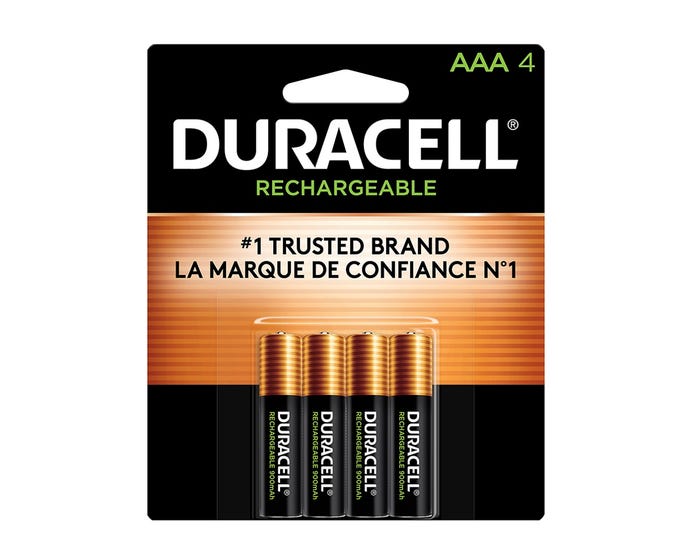 Duracell Rechargeable AAA Batteries， 4-Pack