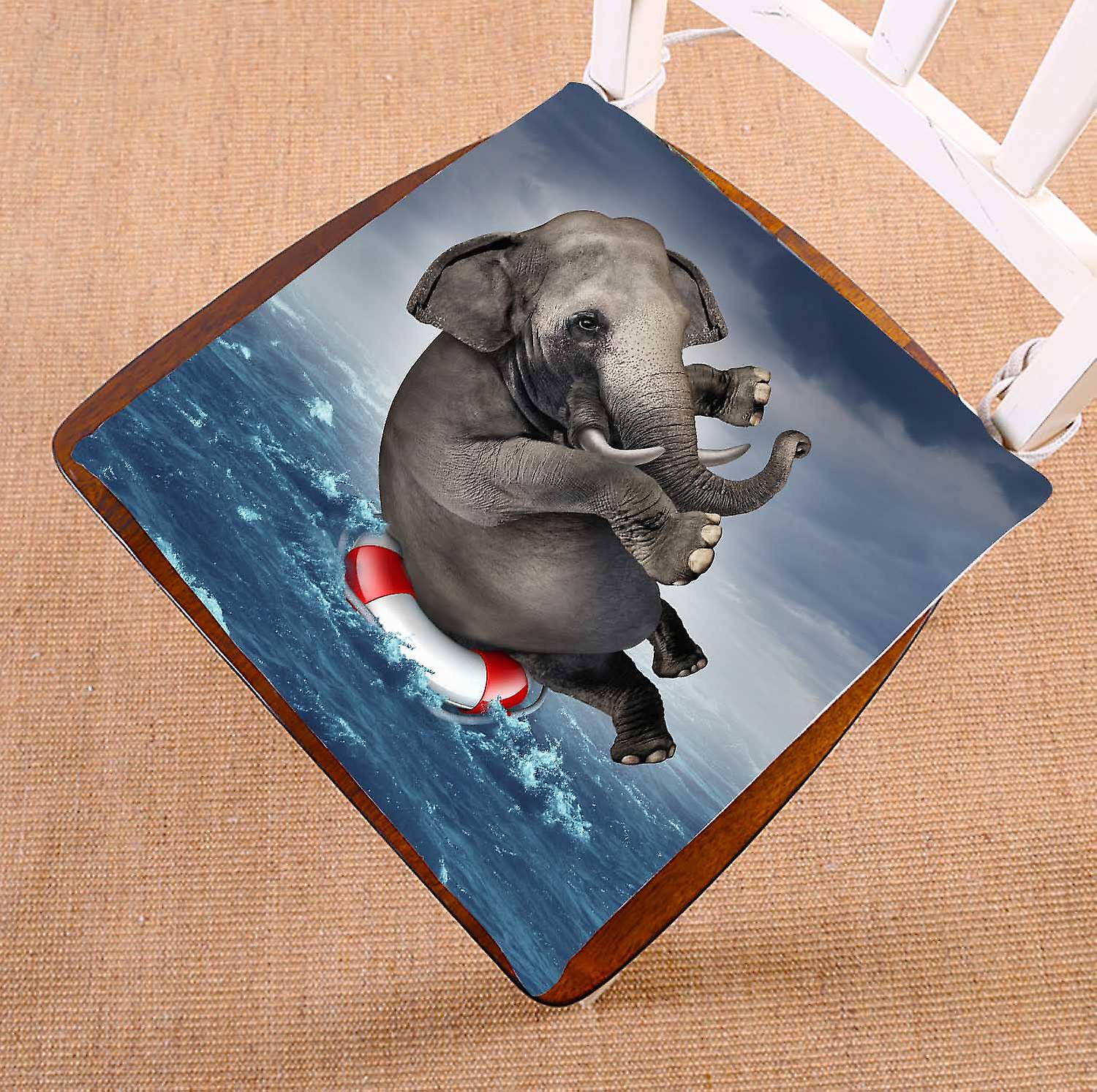 Elephant Floating On A Life Preserver Chair Pads Chair Mat Seat Cushion Chair Cushion Floor Cushion 40x40 Cm